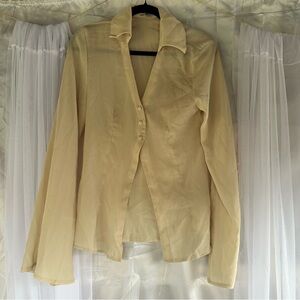 NWT Cream Button-Up Blouse